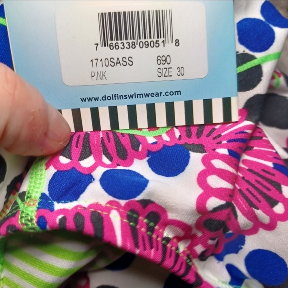 Dolfin Uglies girls colorful polka dots one piece swim suit UPF 50+ 30 NWT - Picture 2 of 3